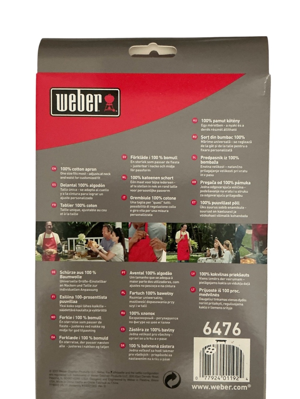 Weber Red Grill Apron - Classic BBQ Apron - Picture 2 of 2